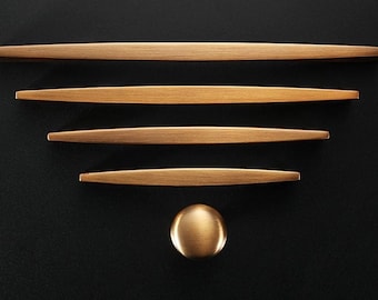 Champagne brass cabinet bar handle/sleek classic drawer pull/dark copper cabinet handles/copper door handle/kitchen decor/modern hardware