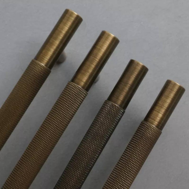 Bronze Knurled Bar Handles/bronze Handles/aged Brass Etsy UK