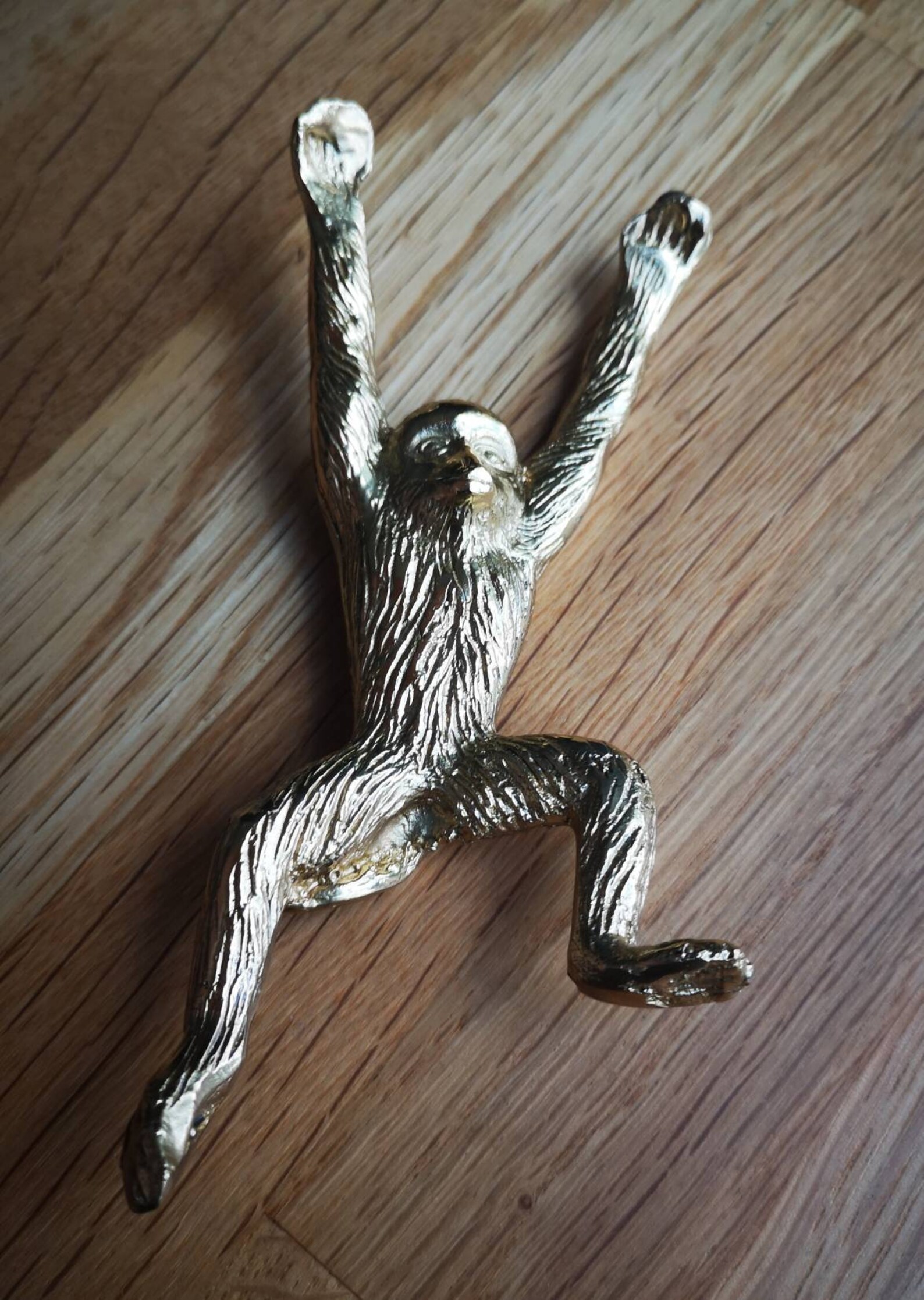 Detailed golden brass monkey Pull Door Handle Hook Etsy