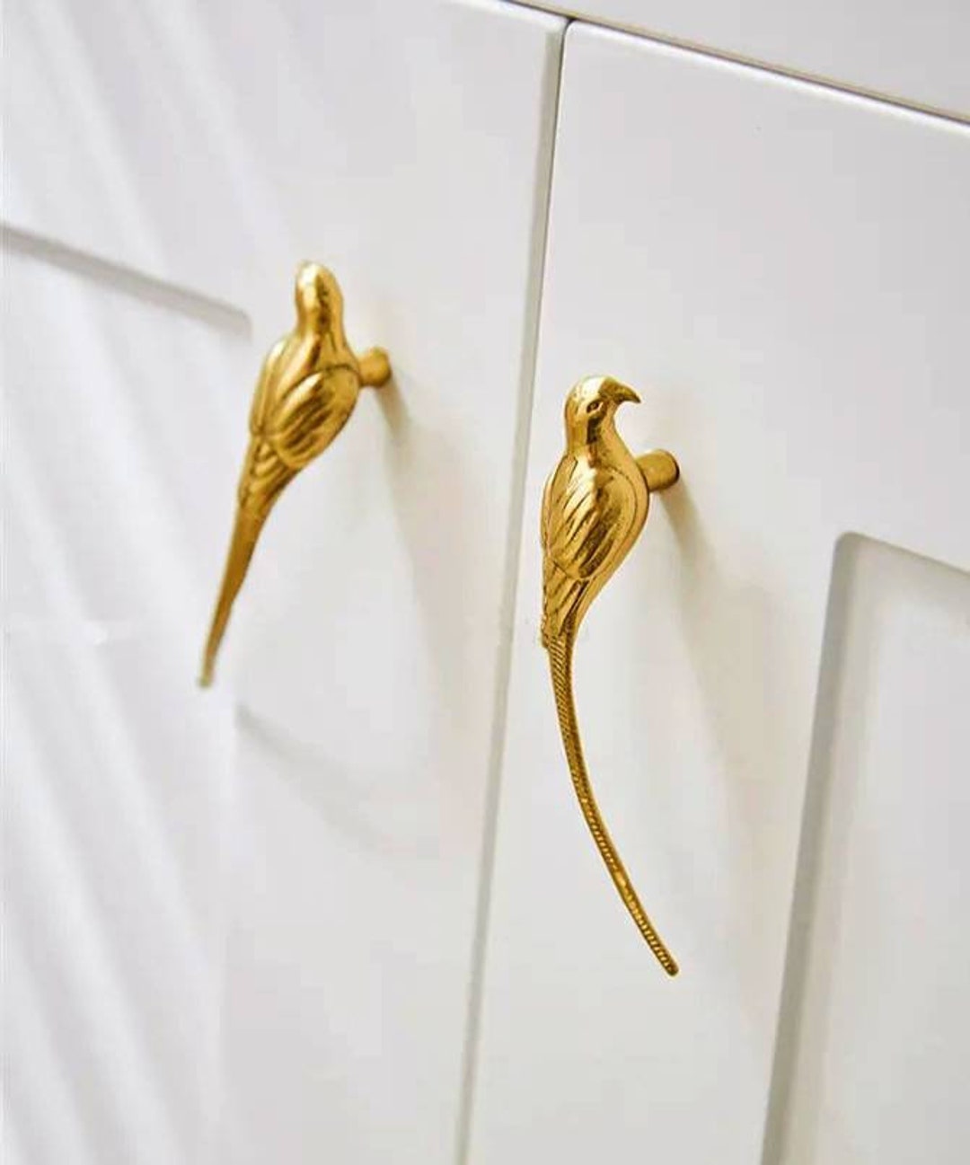 Small Solid Brass Parrot Pull/gold Bird Shaped Door Handle