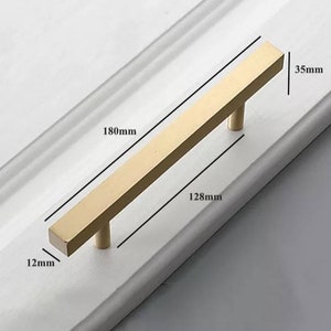 Gold Brass Square Bar Cabinet Handle/rectangular Shaped Drawer Pull ...