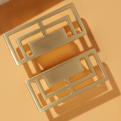 Geometric Square Design Drawer Pull/contemporary Etsy