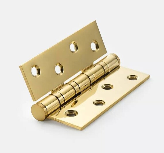 Shiny Polished Gold Brass Door Hinges decorative Gold Brass Door