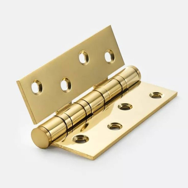 Cerniere per porte in ottone dorato lucido/Cerniere decorative per porte in ottone dorato/Cerniere in oro PVD per ristrutturazione di mobili e armadi/specchio lucido