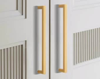 Gold brass rectangular bar handles/classic shaped Cabinet Pulls/retro Door Handle/gold drawer pull/modern furniture hardware/IKEA hack