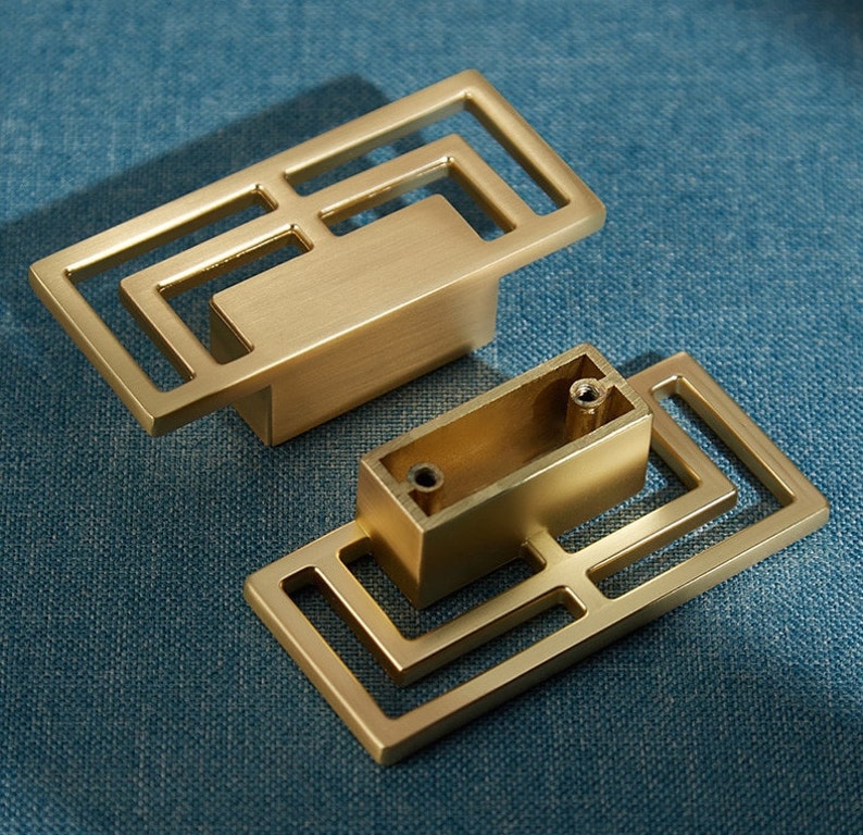 Geometric Square Design Drawer Pull/contemporary Etsy