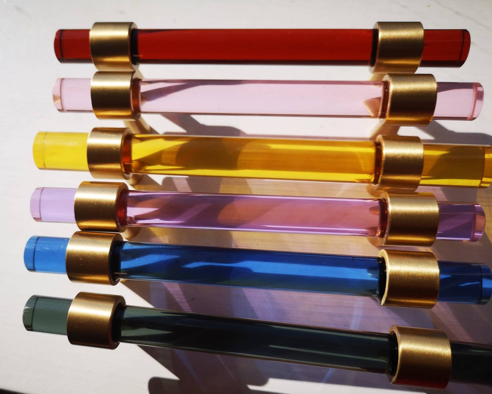 Colorida barra de gabinete acrílico lúcido claro Manijas con | Etsy