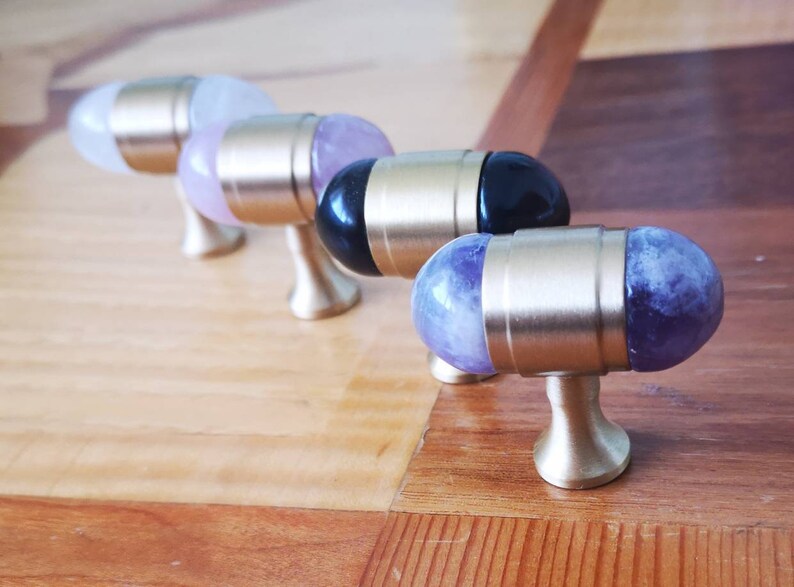 4 x armario en forma de cápsula de cristal tira de latón | Etsy