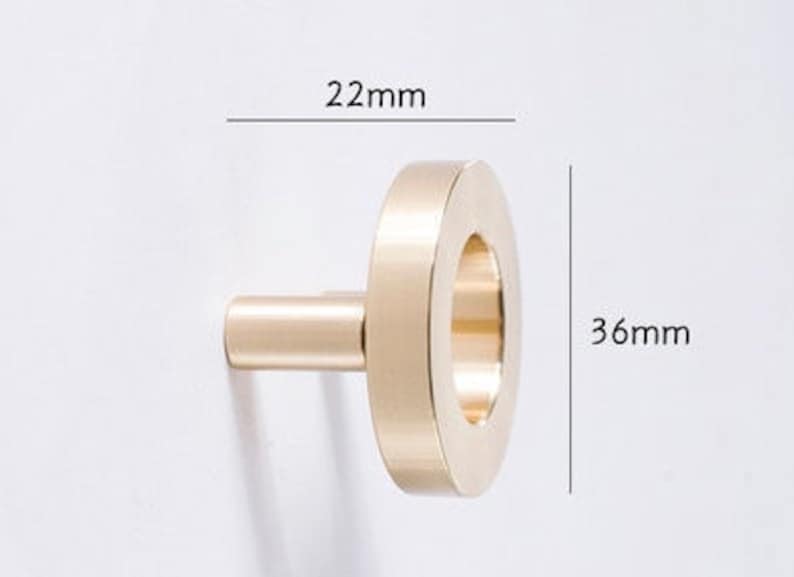 furniture hardware Gold Brass circle cabinet handles in a shiny finish door handles knob draw pull drawer handle