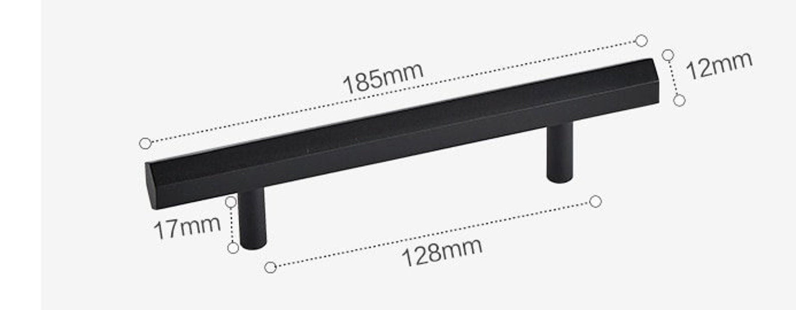 Hexagonal Mate negro gabinete de latón bar Manija varias | Etsy