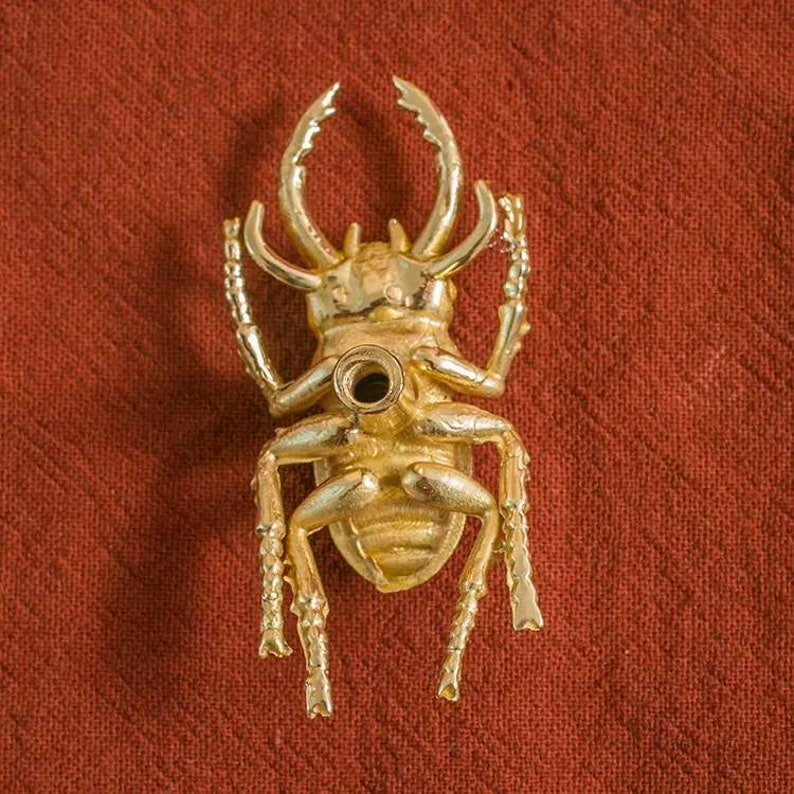 Gold Stag Beetle Knob/bug Shaped Cabinet Drawer Pull/insect - Etsy