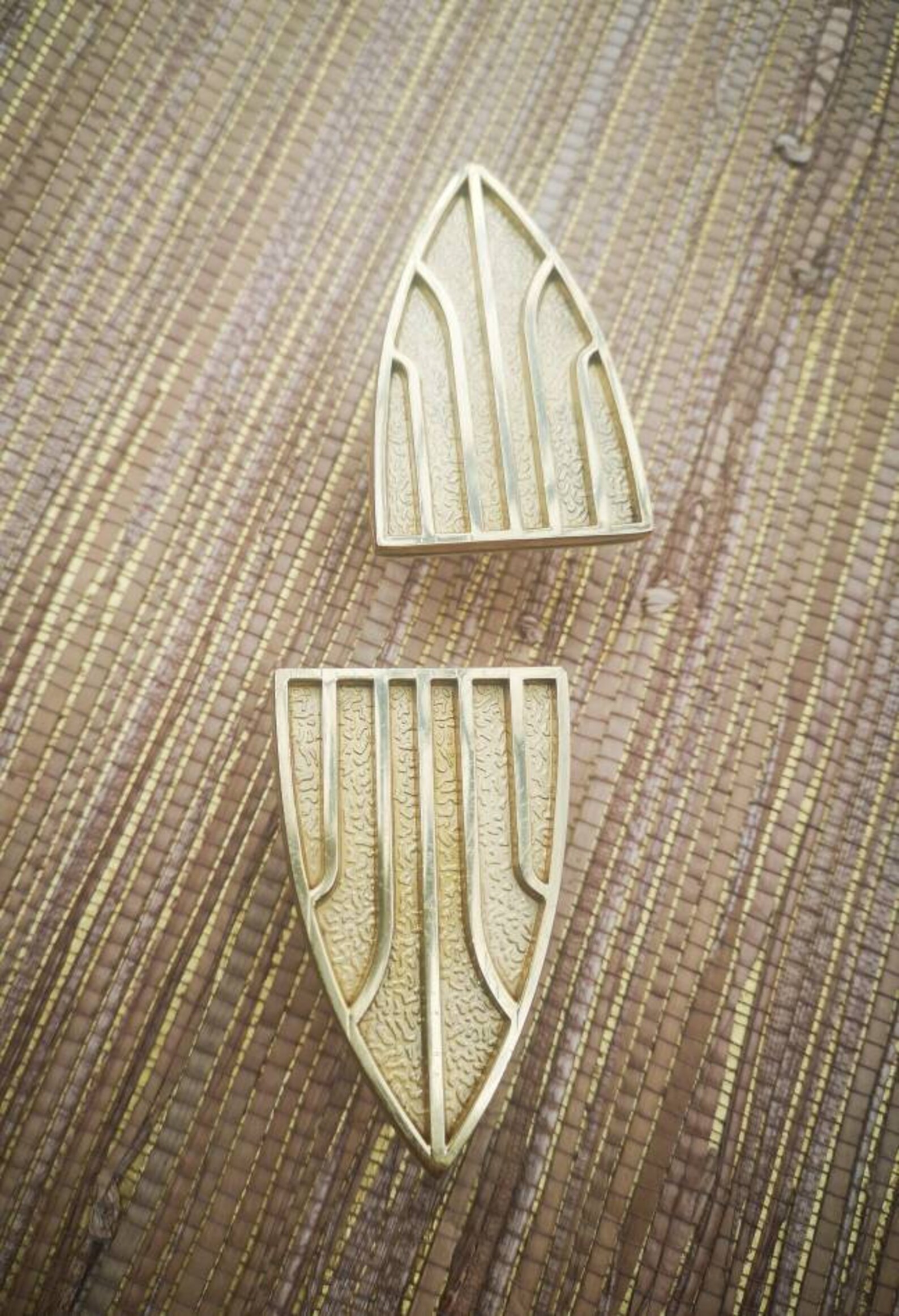 Art Deco Style Pull/gold Geometric Door Handle/brass Etsy