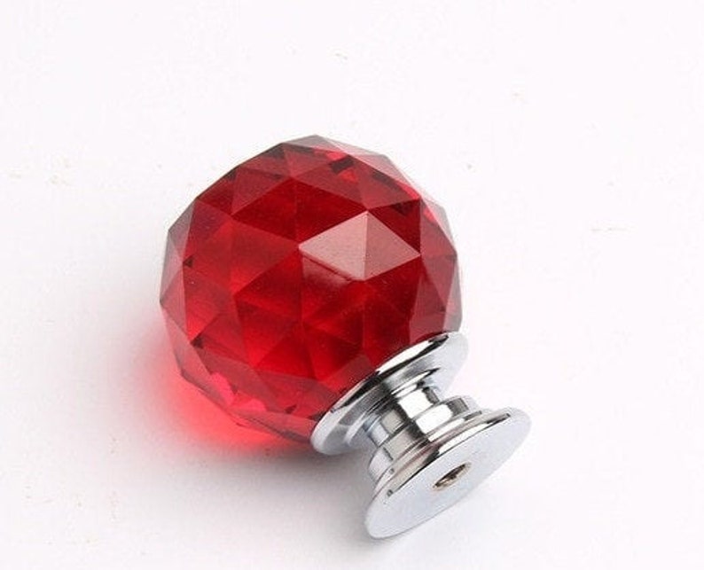 Fun Sparkly glass Crystal knobs in a rainbow of colours ball Etsy