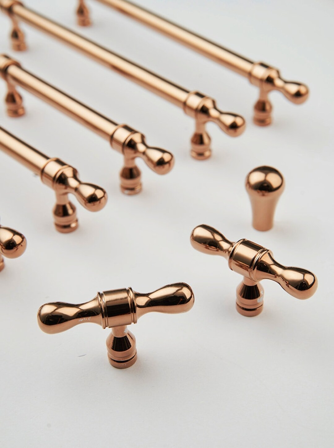 Rose Gold Bar Handles/sleek Shiny Copper Pull/modern