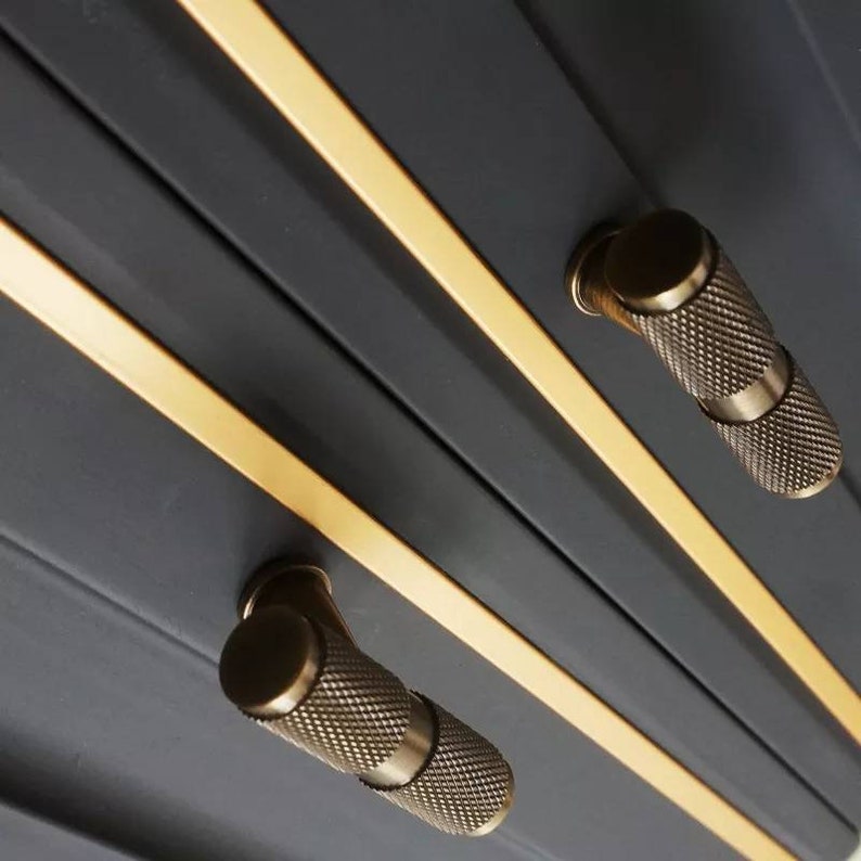 Bronze Knurled Bar Handles/bronze Handles/aged Brass Etsy UK