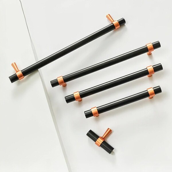 Kitchen Door Handles Black and Gold - Etsy
