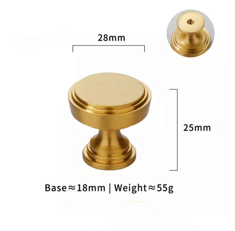 Classic round brass button door handle/round gold or silver