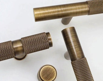 bronze knurled bar handles/bronze cabinet handles/aged brass drawer pulls/bronze cabinet door handle/hardware for kitchens/modern hardware