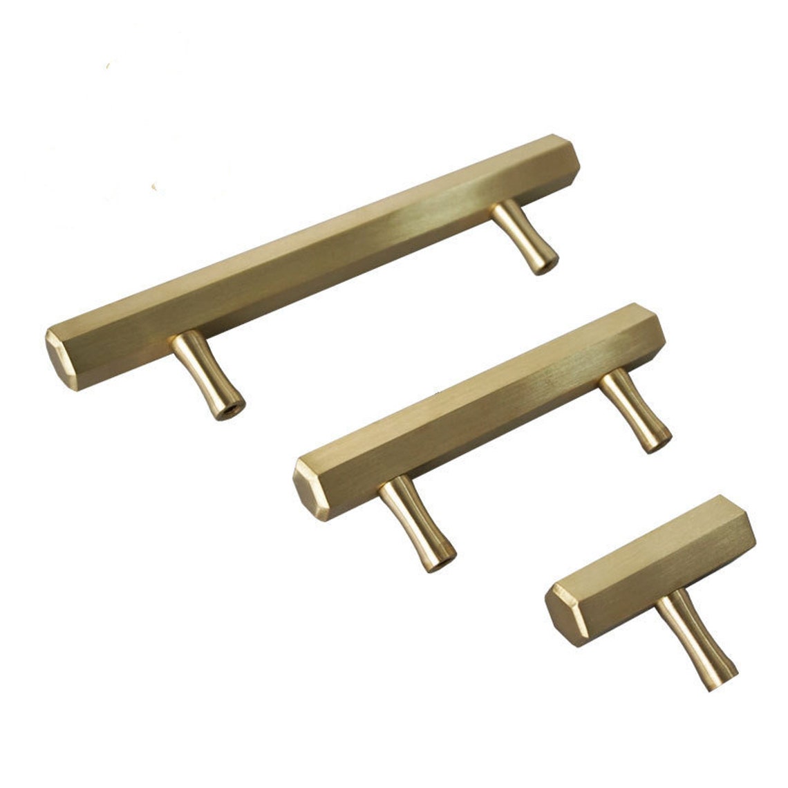 Brushed brass bar Handles flat edged various lengths Etsy