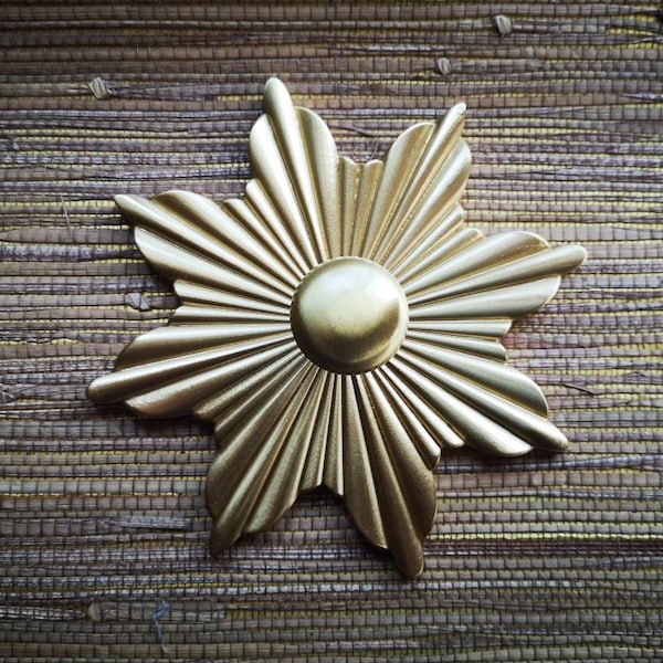 Large Gold Art Deco Sunburst Cabinet Pull/star shaped Door Handle/statement drawer pull/wardrobe door handle/big door knob/home improvement