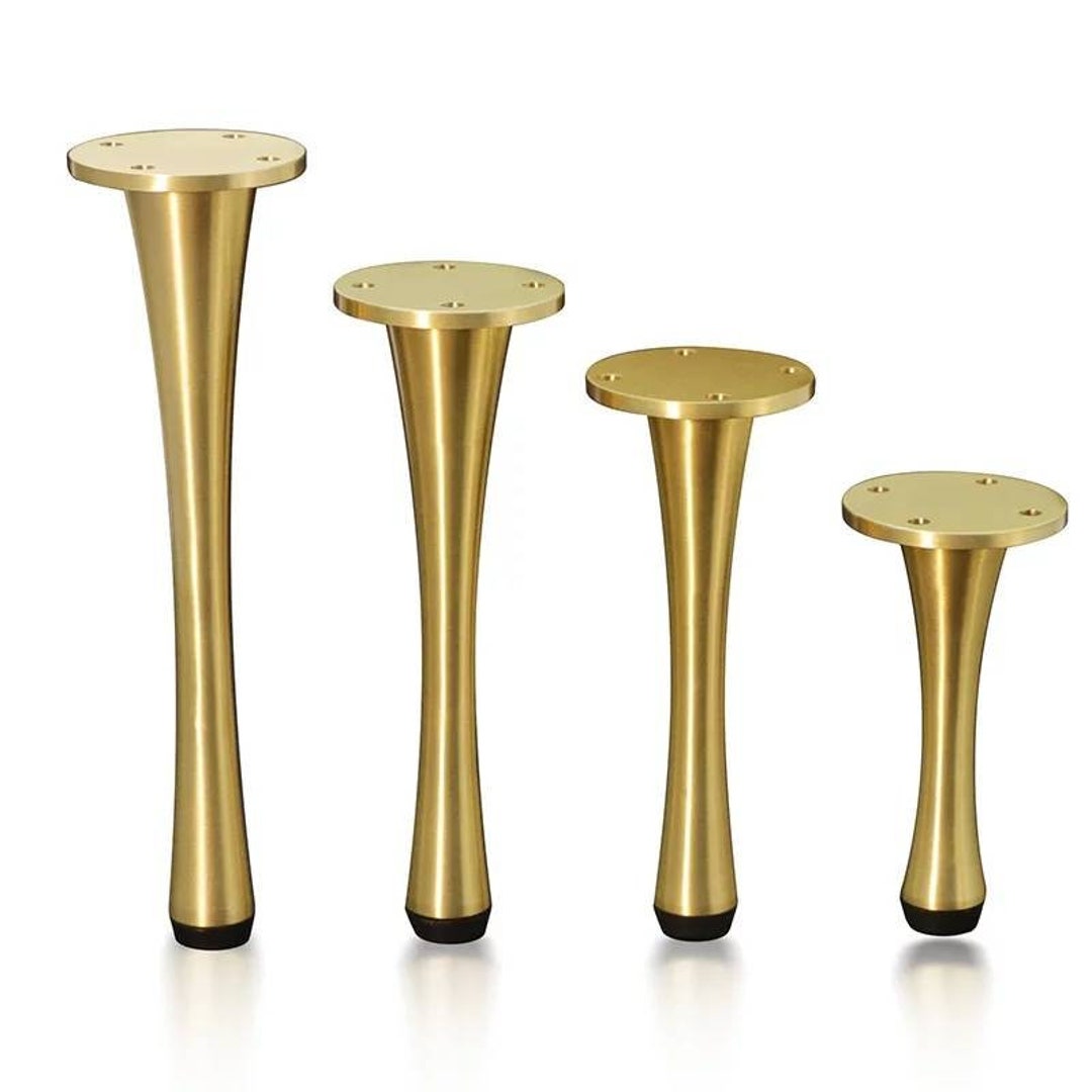 1 Gold Brass Tapered Furniture Leg in 8cm or 10cm Etsy
