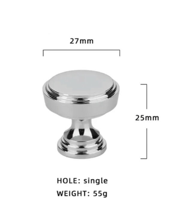 Classic round brass button door handle/round gold or silver