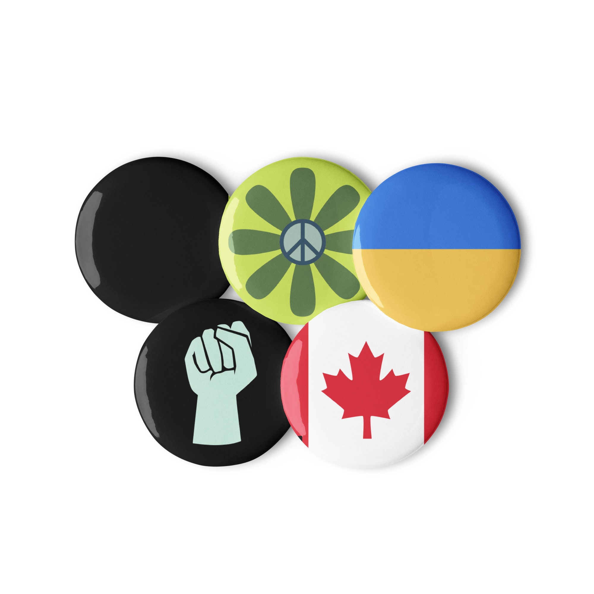 Hippy Activist Set of Pin Buttons - Etsy
