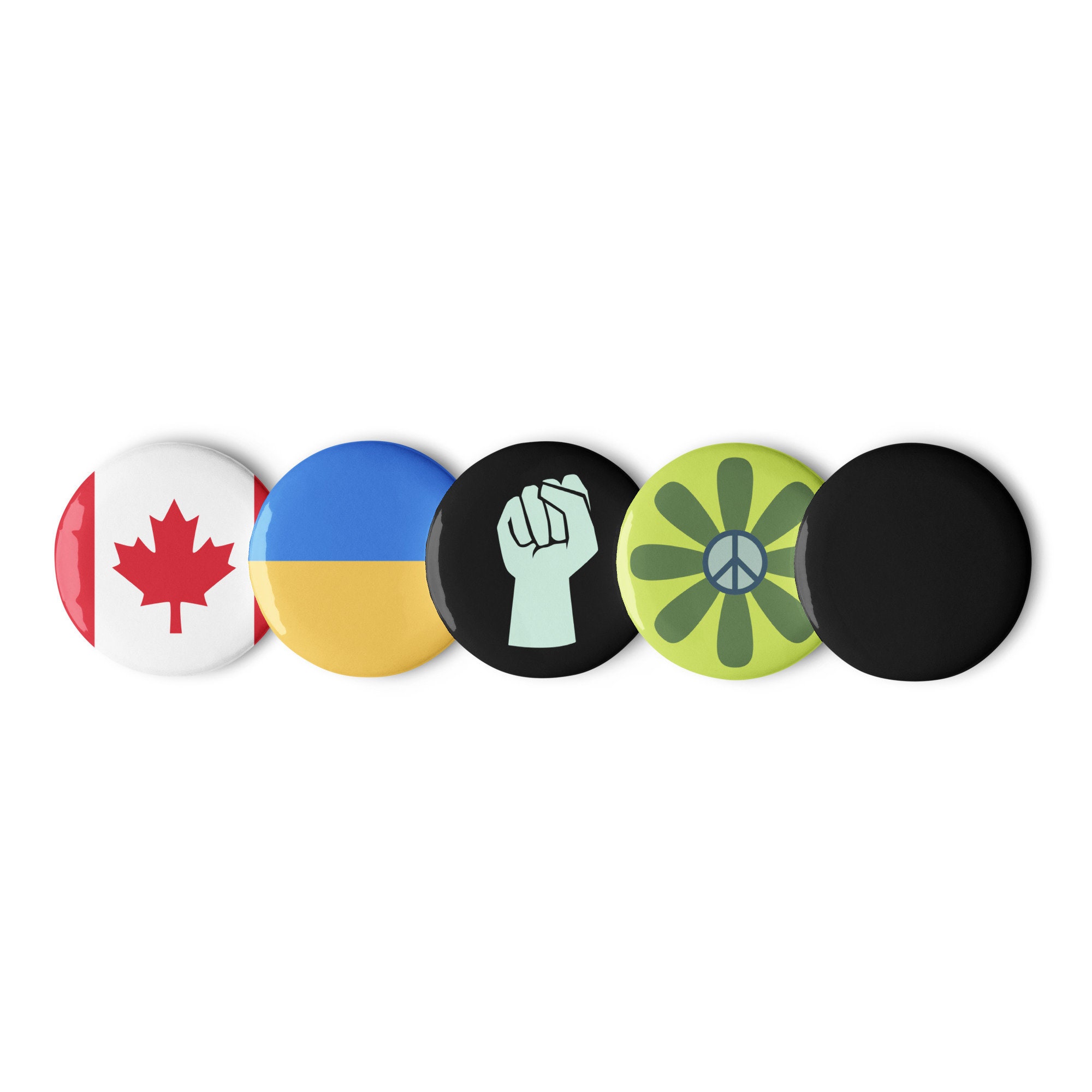 Hippy Activist Set of Pin Buttons - Etsy