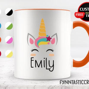 Unicorn Mug, Personalized Unicorn Cup, 15 oz and 11 oz Mug, Cute Unicorn Cup, Unicorn Gifts for Girls, Unicorn Mug with Name, Kids Gift