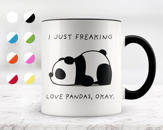 Panda Coffee Mug Set with Stand 12 Oz Set of 4 Coffee Mugs with Stand