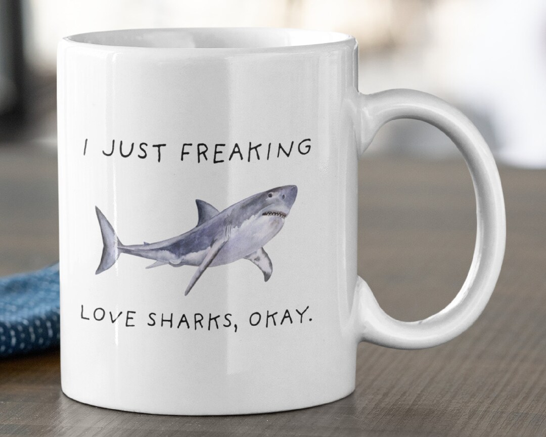 AVOI I Just Freaking Love Sharks OK Unframed Canvas Wall Art Decor 11 14 Inch Marine Life Watercolor Shark Print Painting Artwork Wall Decor Home Bed