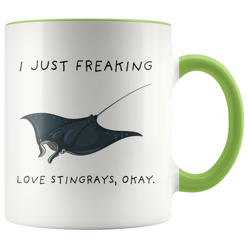 I Just Freaking Love Stingrays Okay, Stingray Mug, Love Stingray, Stingray Gift, Stingray Mug, 11oz. mug 15 oz. mug. image 6