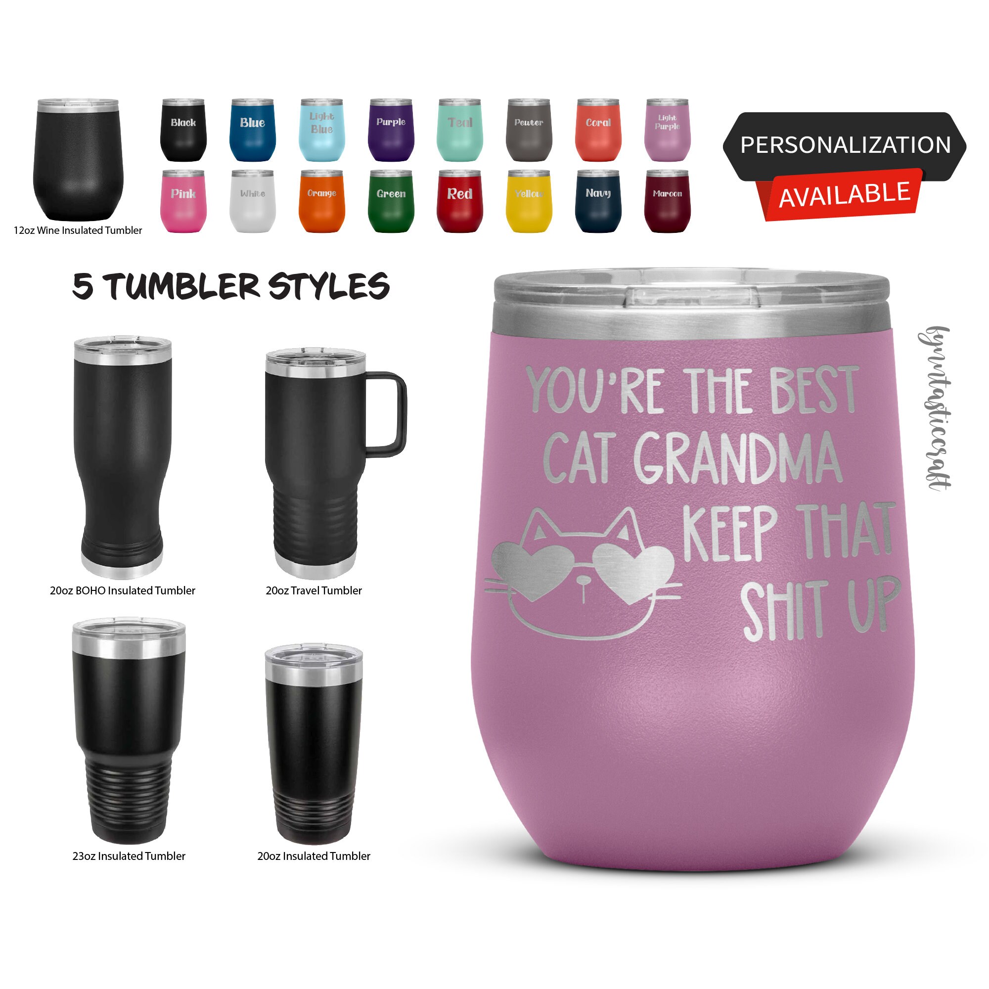  Simple Modern Wine Tumbler with Lid, Cute Stemless Glass Cup  with Press-In Lid, Insulated Stainless Steel Coffee Mug, Gifts for Women  Men Him Her, Spirit Collection