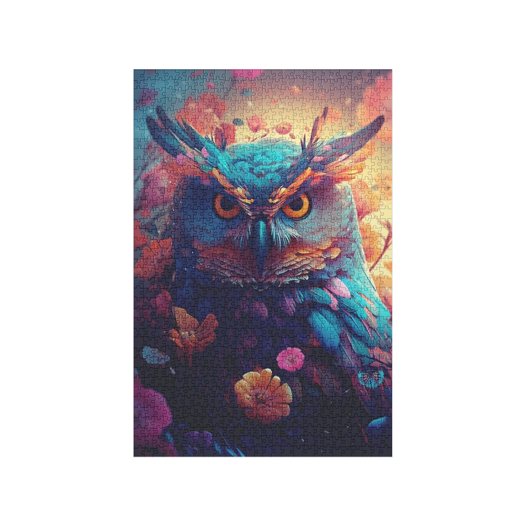 1,000 Piece Jigsaw Puzzle for Adults: owl bird colorful flowers Pz 115