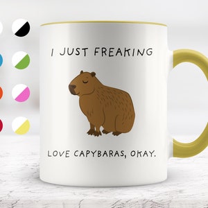 I Just Freaking Love Capybaras, Okay Mug, Capybara Mug, Capybara Gifts, Friend mug, Friend Gift, 11oz. mug 15 oz. mug.