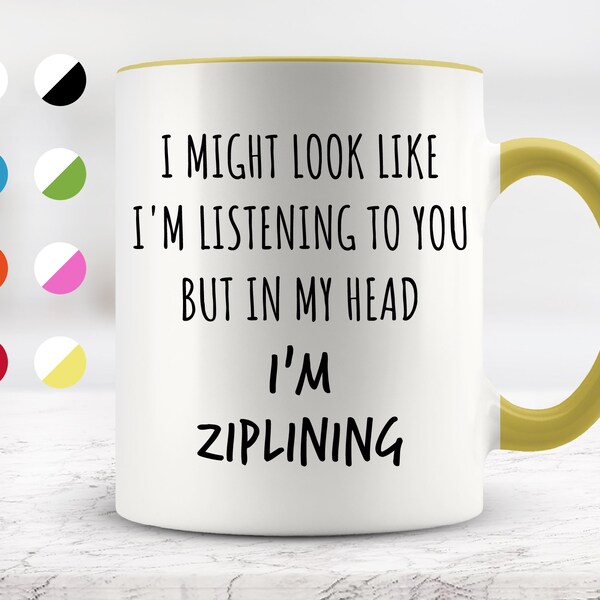 Tazza Gift Base 425 Ml Con Riccio E Scritta Umoristica – I Might Look Like I'm Listening - 3