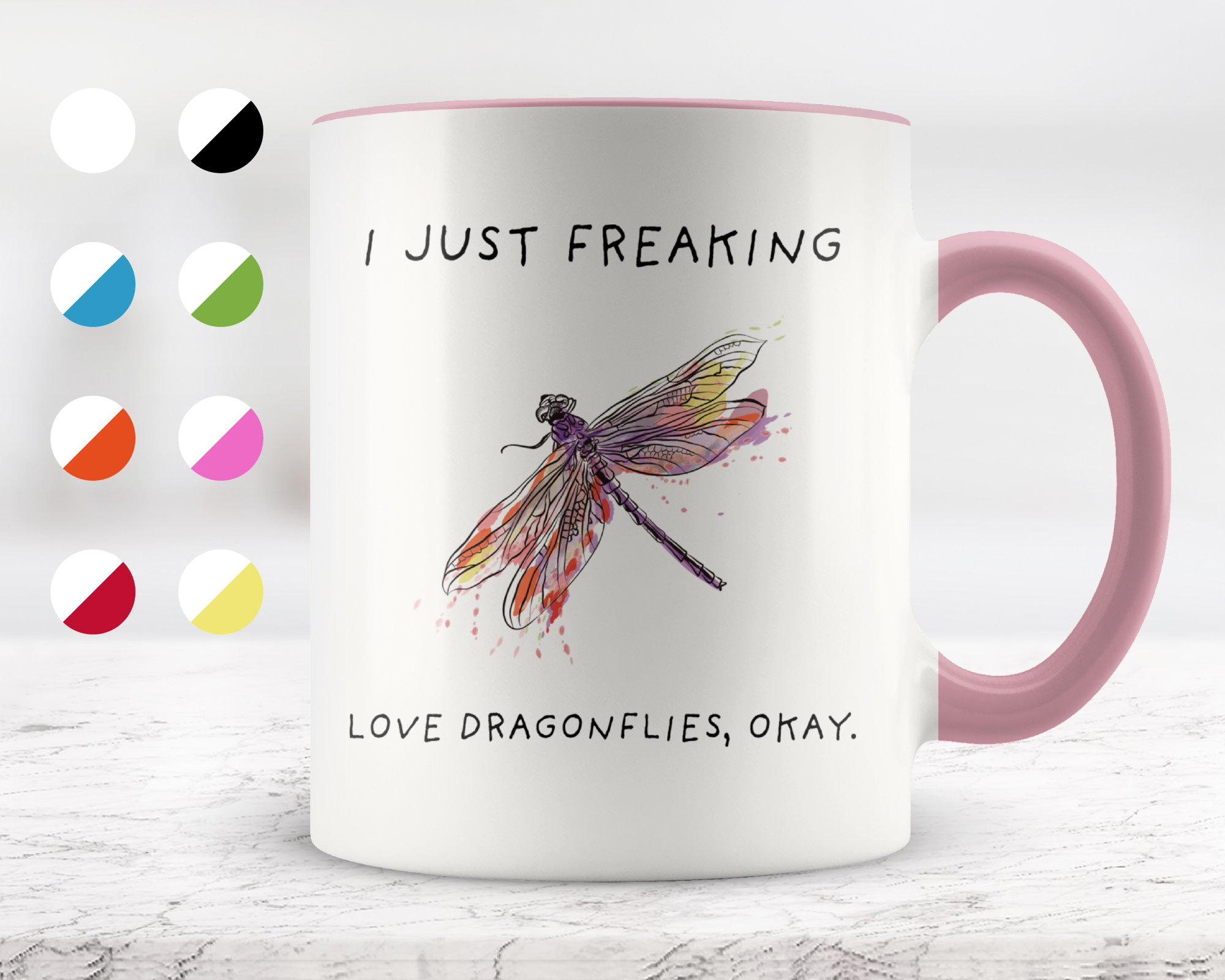 Iced Coffee Glass Mug, Dragonfly Coffee Mug Cup – Cariyan & Co