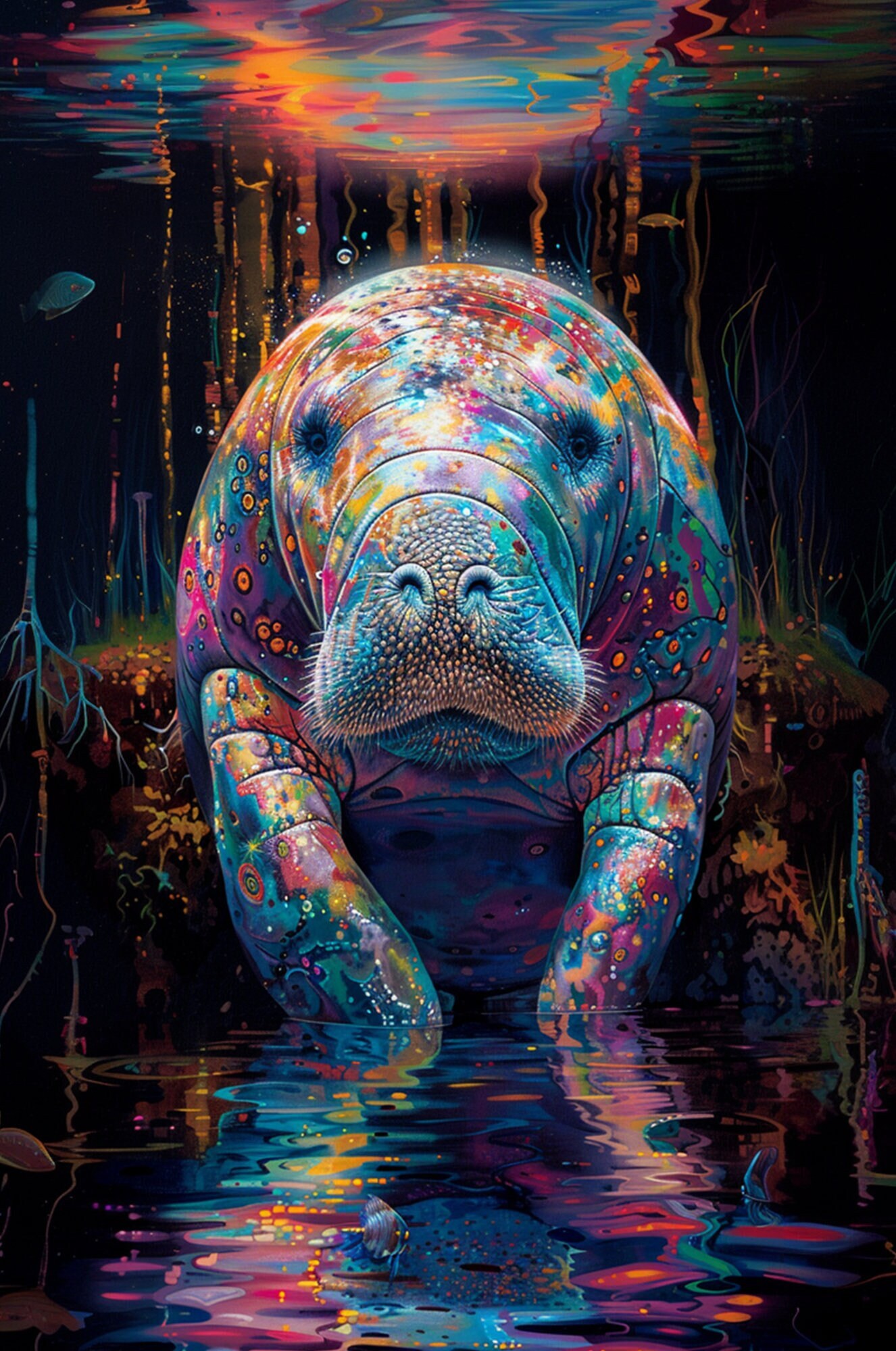 1,000 Piece Jigsaw Puzzle for Adults: Colorful Manatees Pz 135