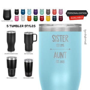 Pregnancy Announcement Gift, Custom Tumbler, Promoted From Sister To Aunt, Aunt Tumbler, Laser Etched Tumbler