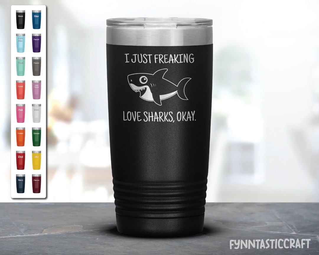 Coole Hai-Motiv Kosmetiktasche 'I Just Really Like Sharks OK' – Pinker Reißverschlussbeutel Für Hai-Liebhaberinnen