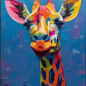 1,000 Piece Jigsaw Puzzle for Adults: Giraffe, colorful oil paints Pz 124