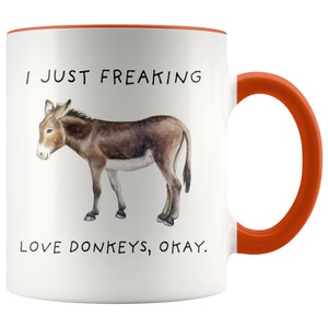 I Just Freaking Love Donkeys, Okay Mug, Donkey Mug, Donkey Gifts, Friend mug, Friend Gift, 11oz. mug 15 oz. mug. image 4