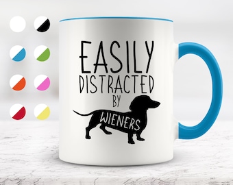 Easily Distracted By Wieners  Mug, Funny Mugs, Friend Gifts, Colleague Mug, Companion Gift, Surprise Gift, Workmate Mug, Birthday Gift