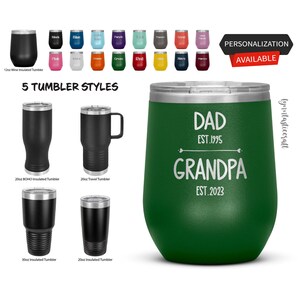 Pregnancy Announcement Gift, Custom Tumbler, Promoted From Dad To Grandpa, Grandpa Tumbler, Laser Etched Tumbler