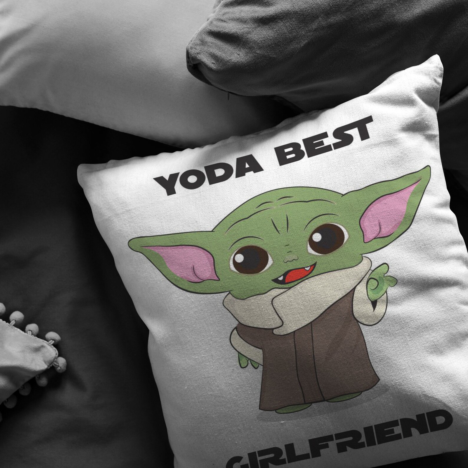 Yoda Best Girlfriend Pillow Family Pillow Girlfriend Gift Etsy