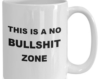 Taza de café sin tonterías, taza divertida con malas palabras, zona sin tonterías, mal comportamiento, taza con maldiciones