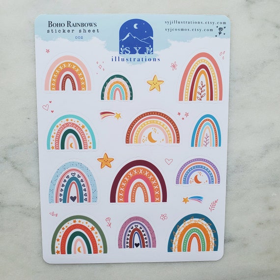 Printable Rainbow Stickers for Planner, Journal or Scrapbook