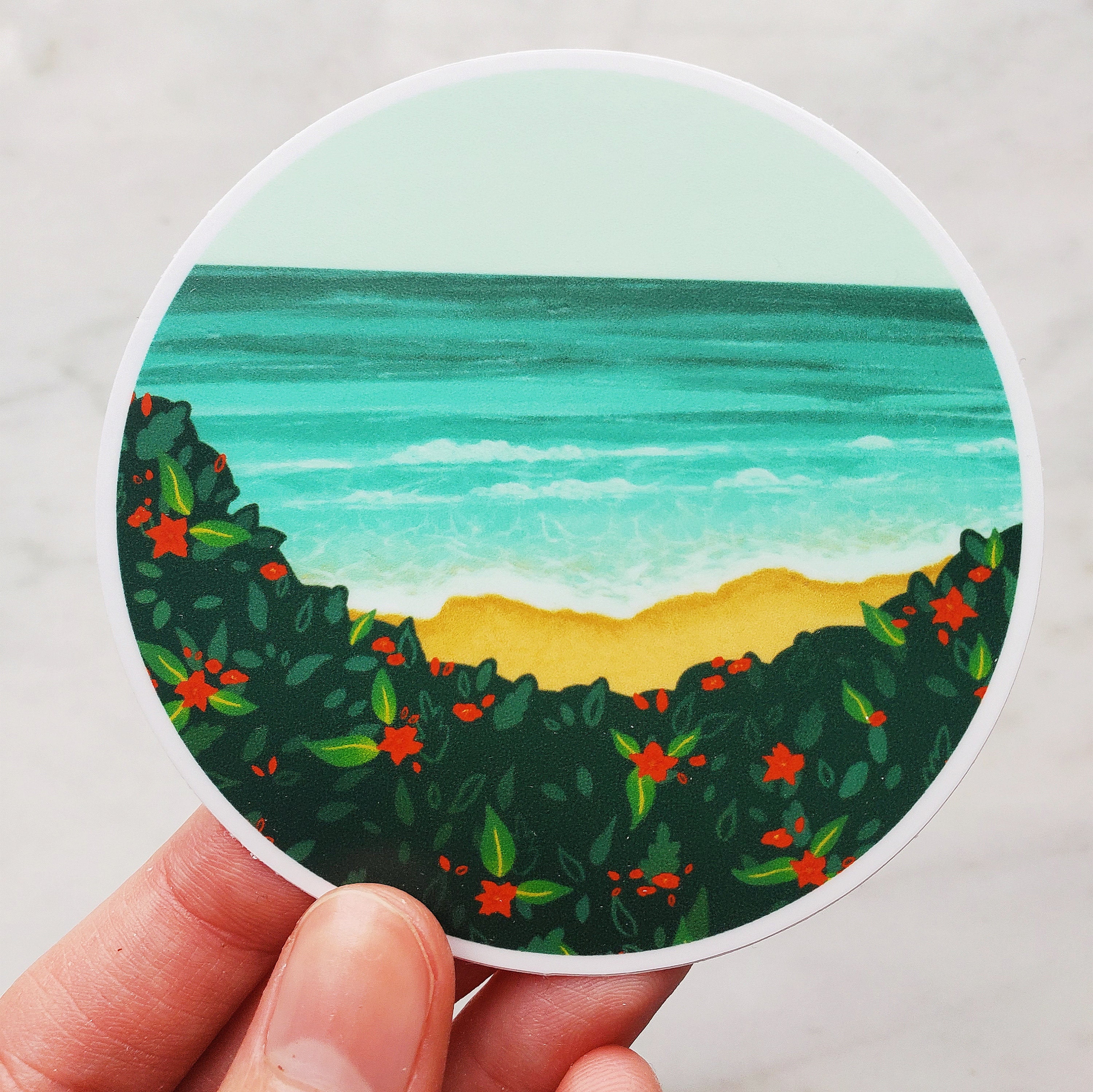 Beach Vinyl Sticker California Ocean Travel Decal Etsy UK