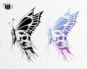 Free Free 270 Stencil Butterfly Skull Svg SVG PNG EPS DXF File