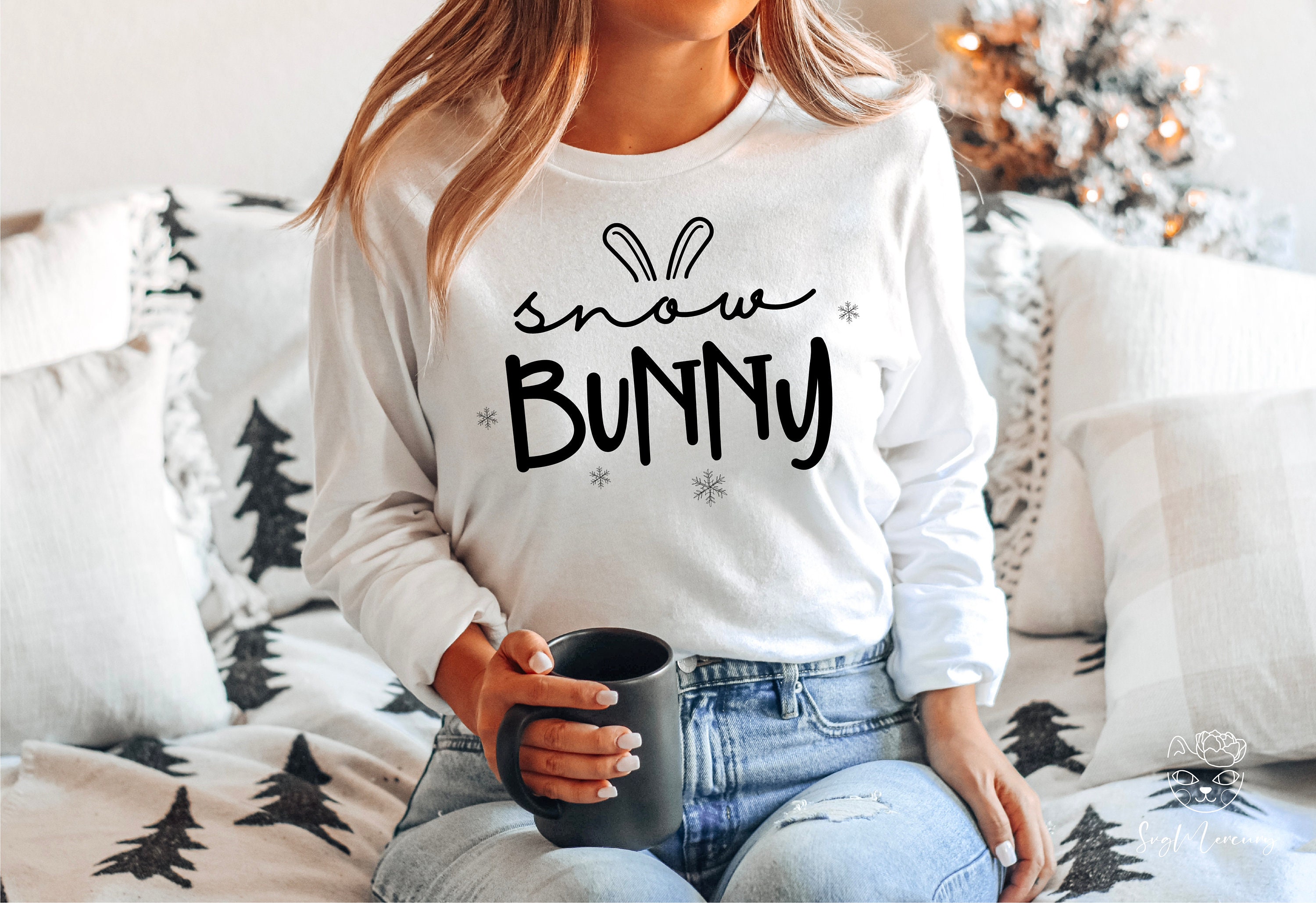 Snow Bunny Svg 2 Designs SVG PNG and EPS Clipart Design | Etsy
